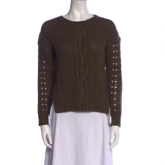 Vince Cable Knit Wool Yak Sweater Brown Size XS Crewneck Cozy Fall Cabin Classic - Picture 5 of 5